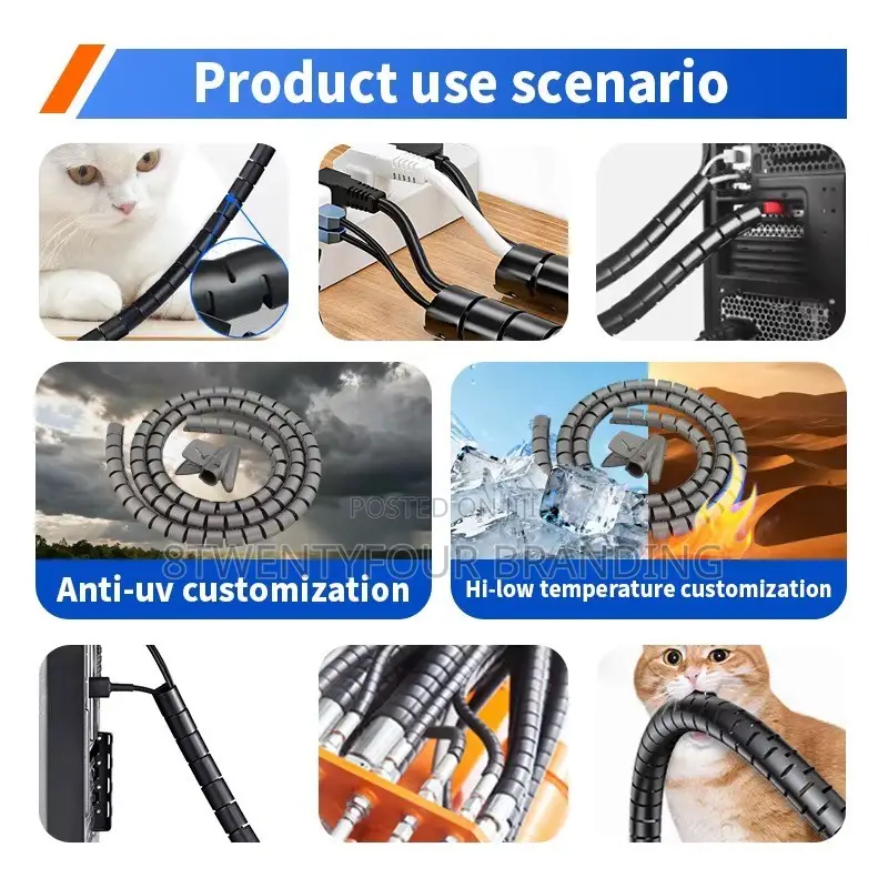 Spiral Cable Wrap (Cable Organiser 2.2cm 2.8cm Round)