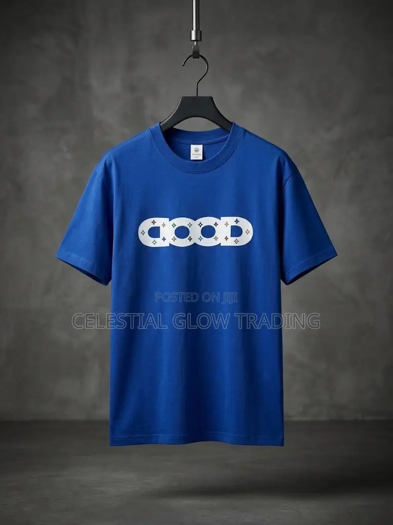 White “Good” Pattern Print T‐Shirt – Casual Crew Neck Tee