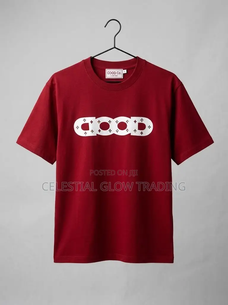White “Good” Pattern Print T‐Shirt – Casual Crew Neck Tee