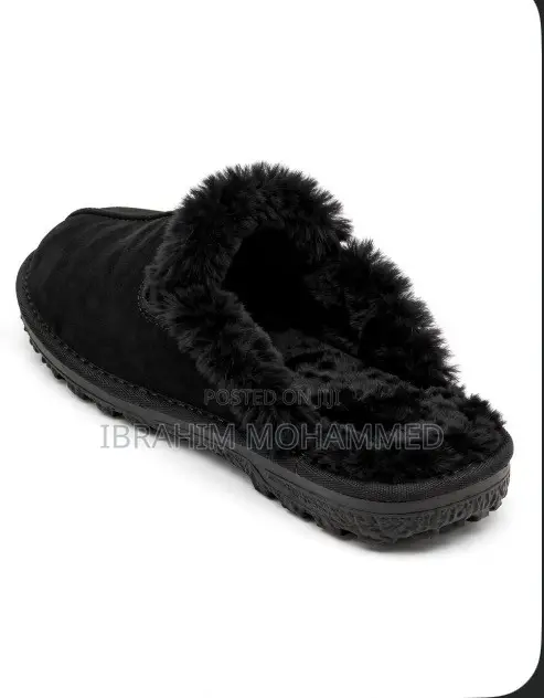 Men's Grey Cozy Fur Slipper - Warm Indoor