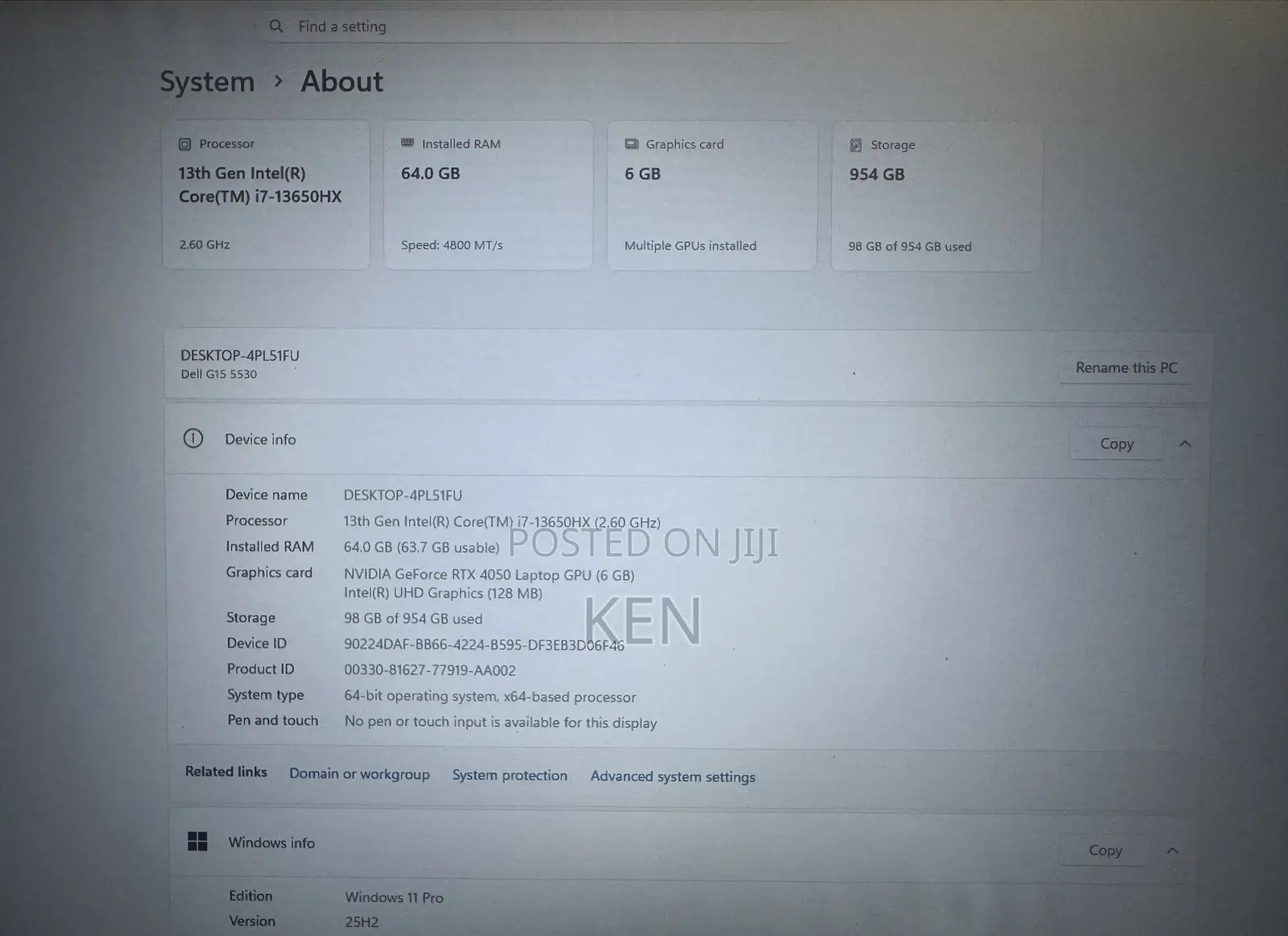 Laptop Dell G15 5530 64GB Intel Core i7 SSD 1T