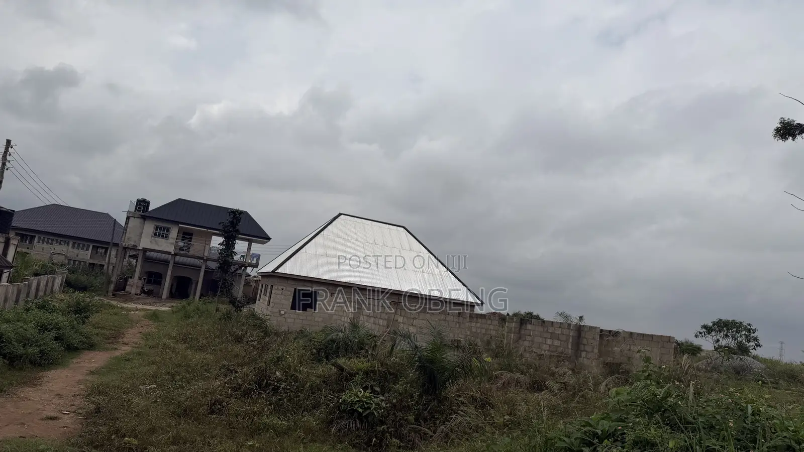 Beautiful Location One Plot With Uncompleted Building in Ejisu