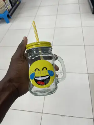 Glass Drinking Jar With a Handle