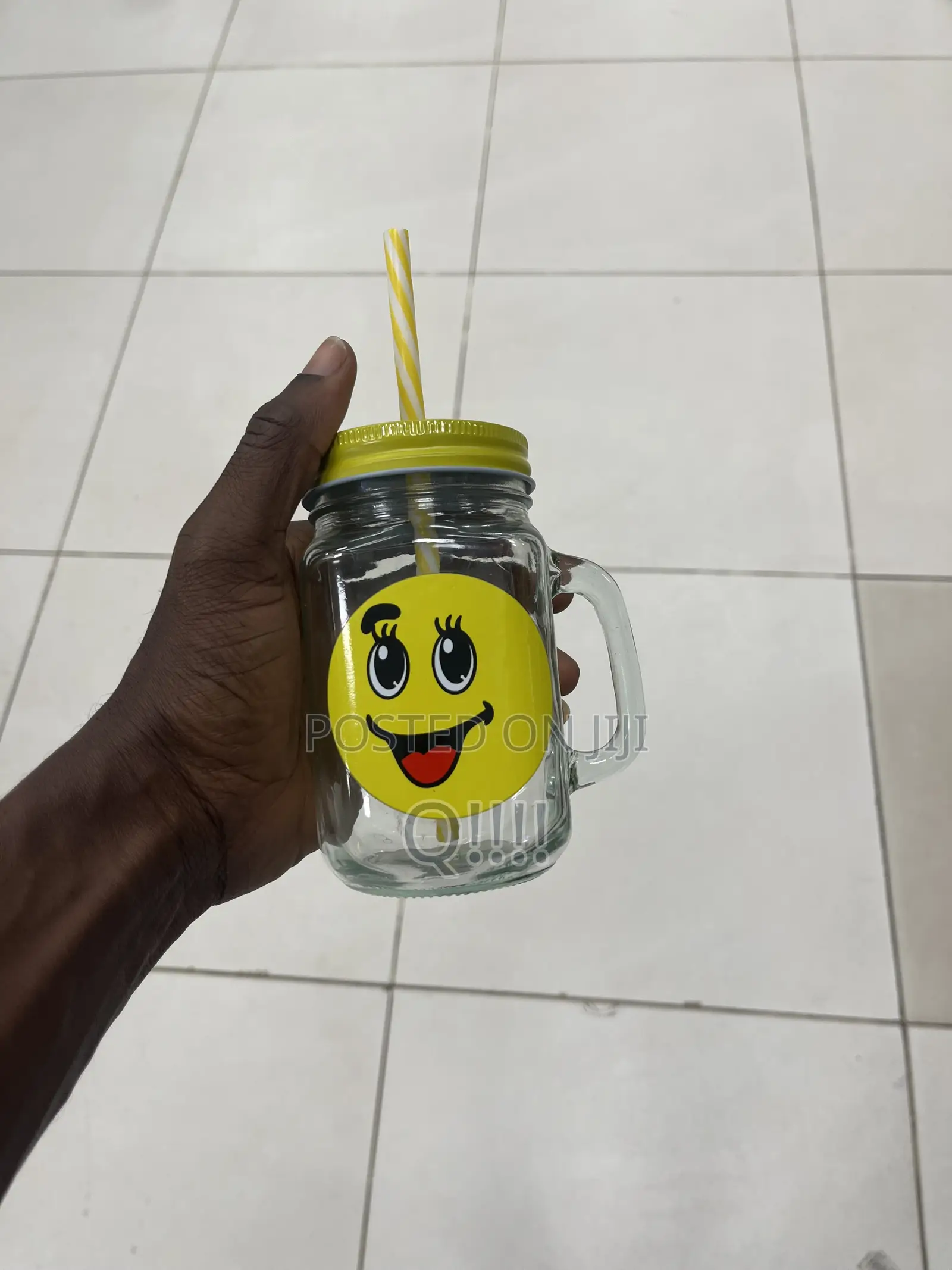 Glass Drinking Jar With a Handle