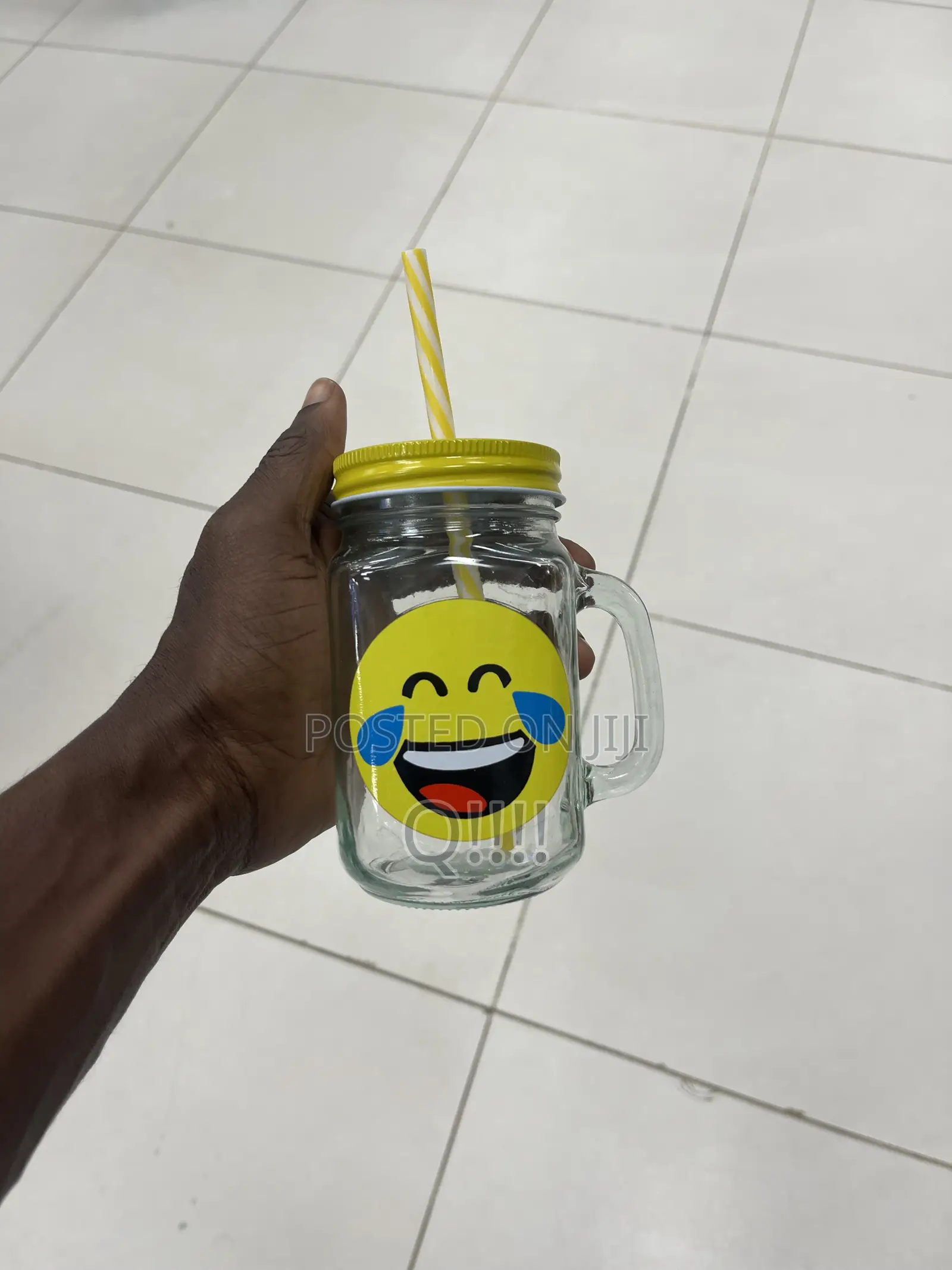 Glass Drinking Jar With a Handle