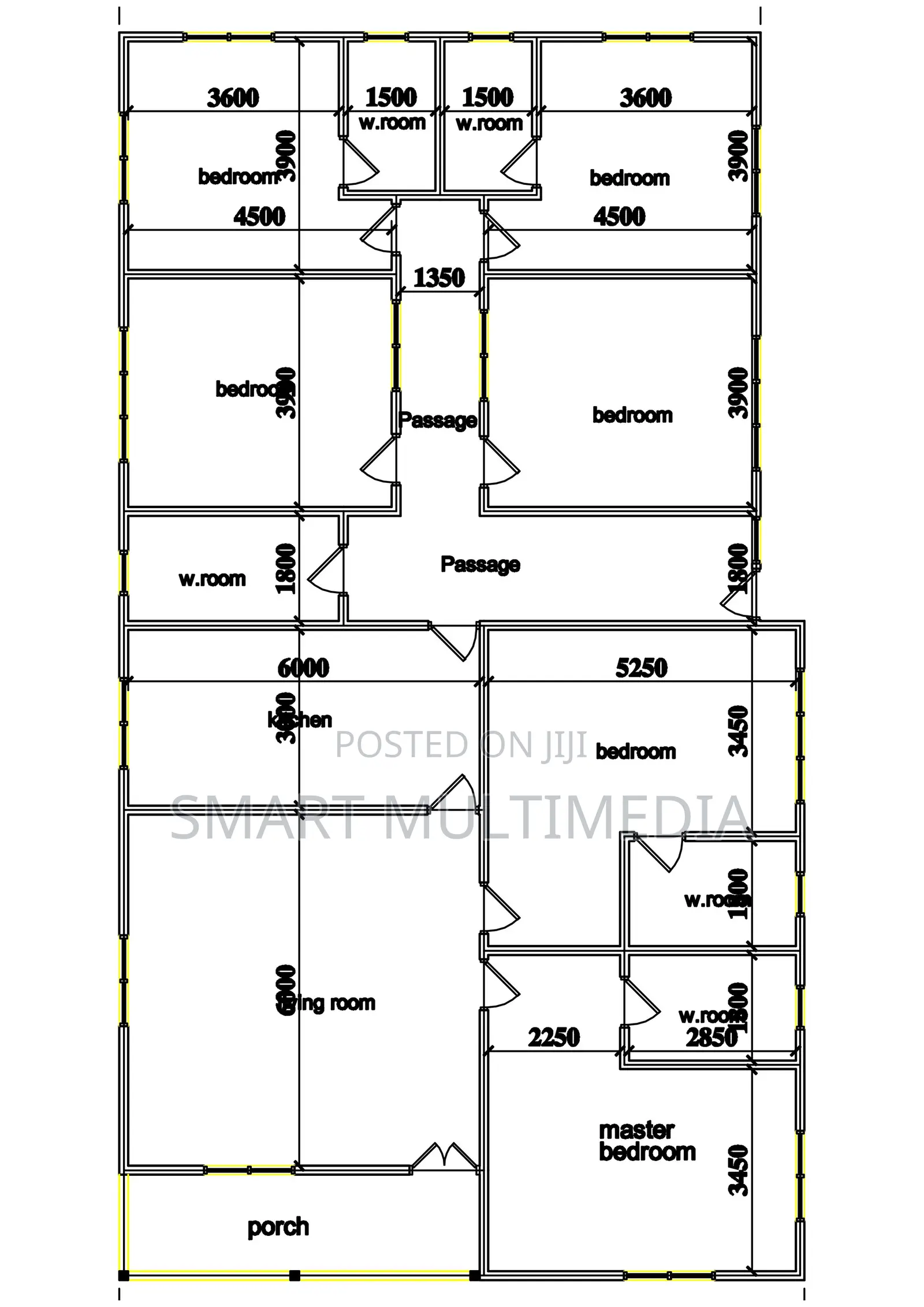 6 Bedroom Plan on Half Plot