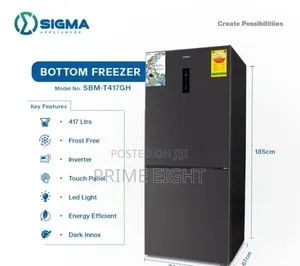 Sigma 417L Double Door Bottom Freezer Fridge SBMF-T417W Is Available
