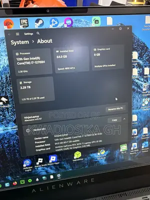 Laptop Alienware M15 R7 64GB Intel Core i7 SSD 3T