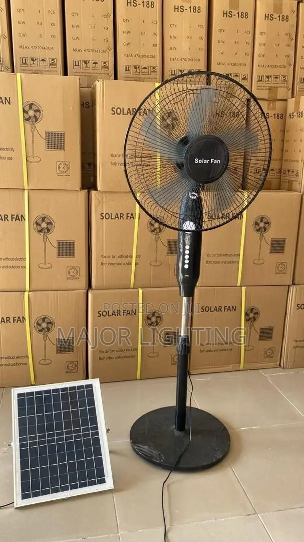 Solar and Rechargeable Standing Fan
