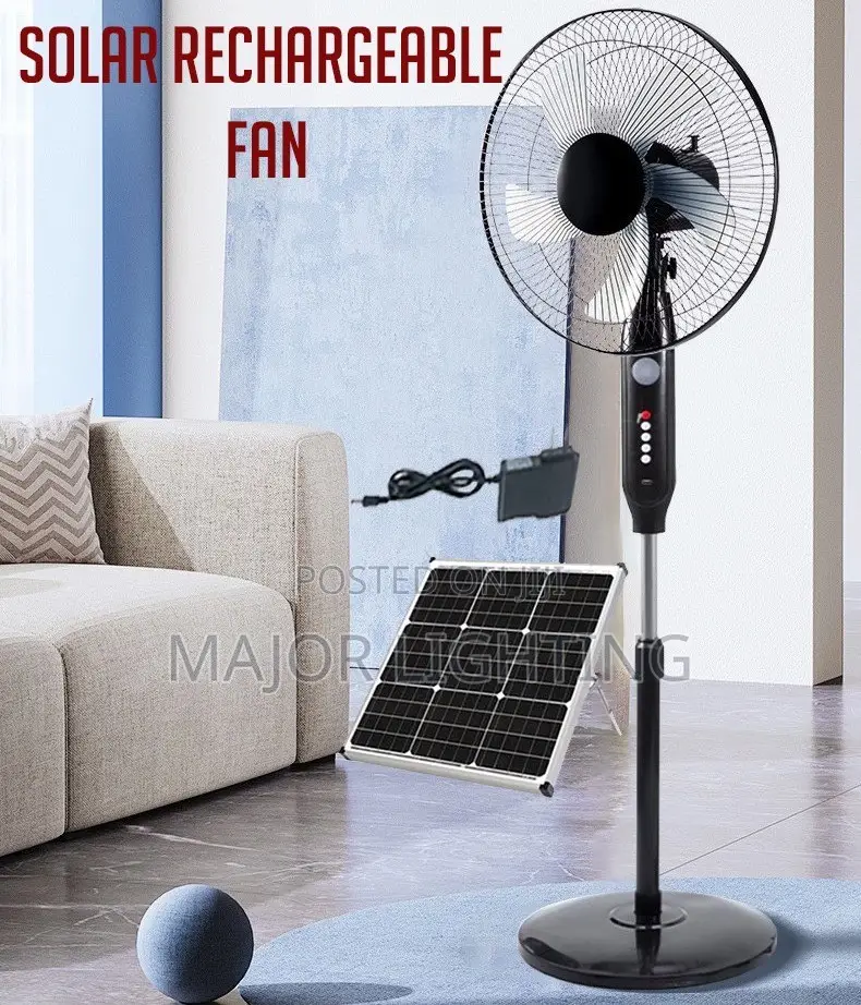 Solar and Rechargeable Standing Fan