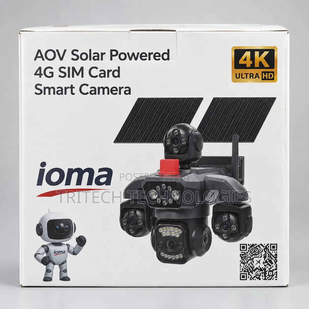 IOMA IO-S84 AOV Solar Powered 4G SIM Card Smart Camera