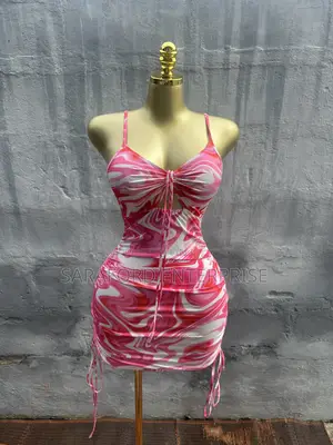 Pretty Red White Multicoloured Dress