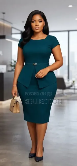 Ladies Fitted Buttoned Office Dress