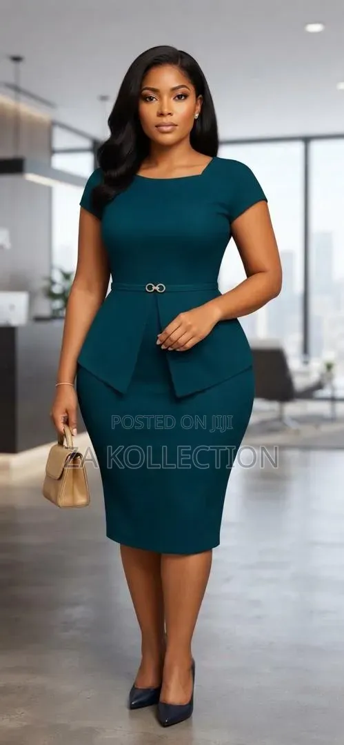 Ladies Fitted Buttoned Office Dress