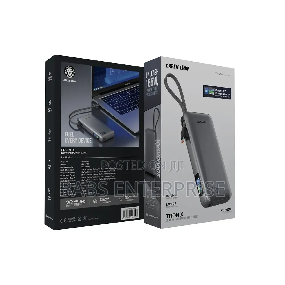 Green Lion Tron X 20000mAh Power Bank – Gray