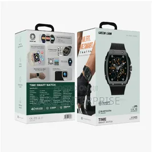 Green Lion Time Smart Watch 1.76 Inch HD IPS Display – Black