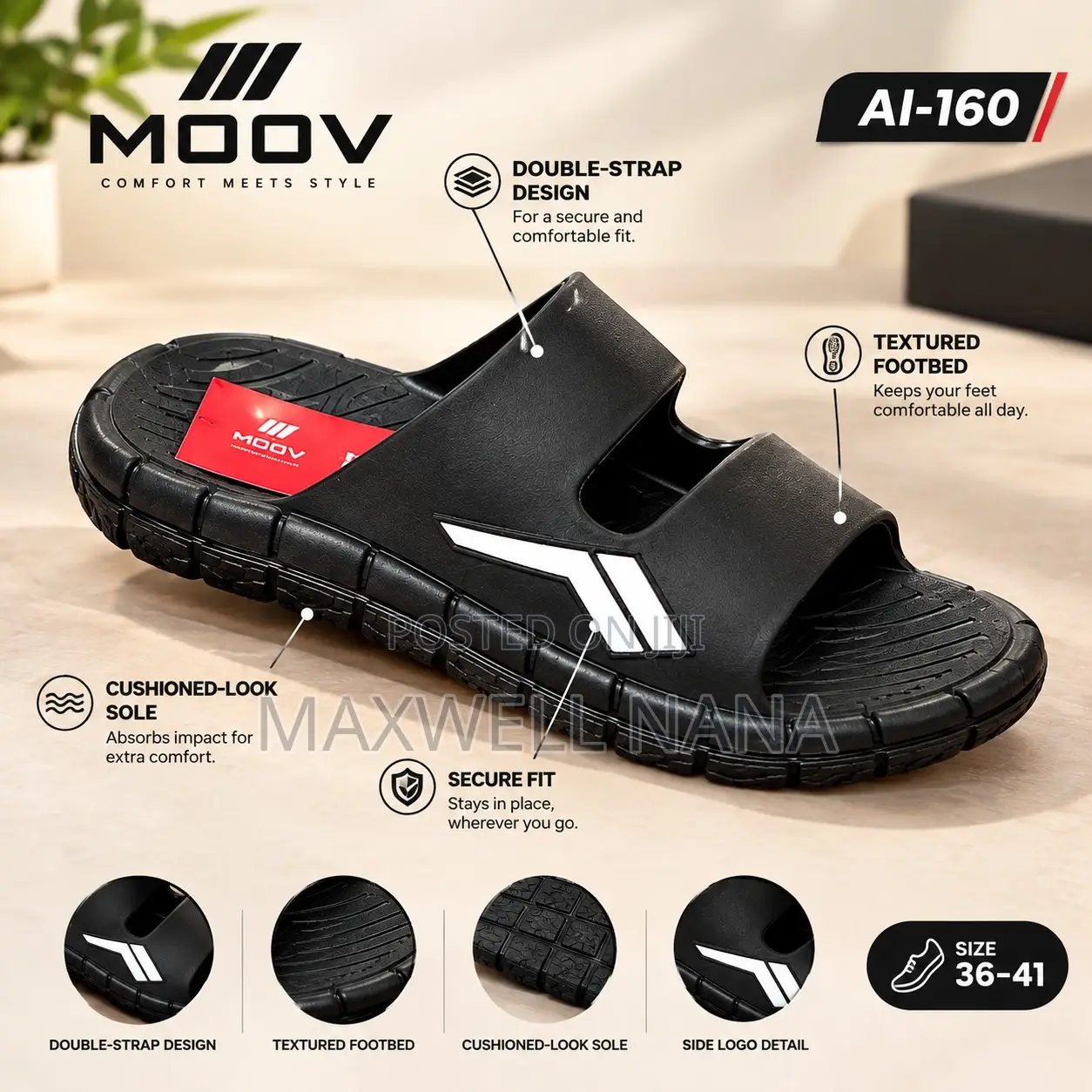 Unisex Two-Strap Slippers- Moov
