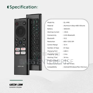 Green Lion Wireless Remote Pro With Keyboard and Mouse – Black