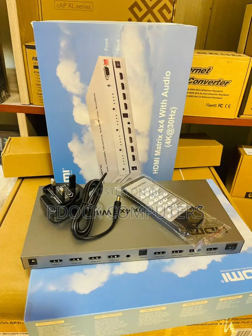 HDMI 2.0 Matrix 4x4 Splitter Switch 4 Devices 4 With Audio Output