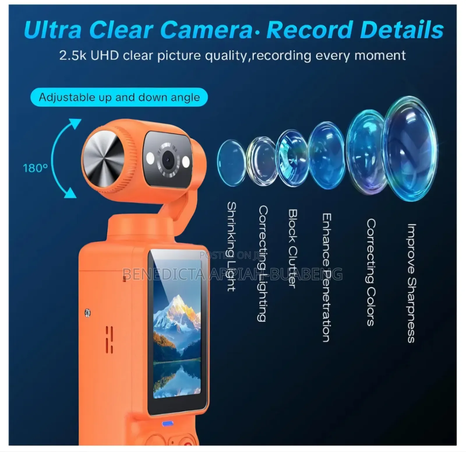 W O Q7 Portable 2. Video Recorder Camera With 180° Rotating Lens