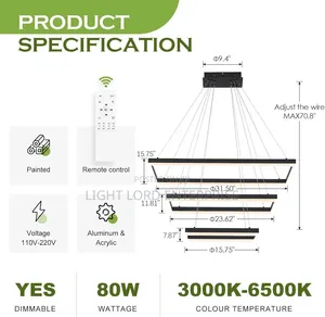 Color Temperature 600mm Led 3color Chandelier