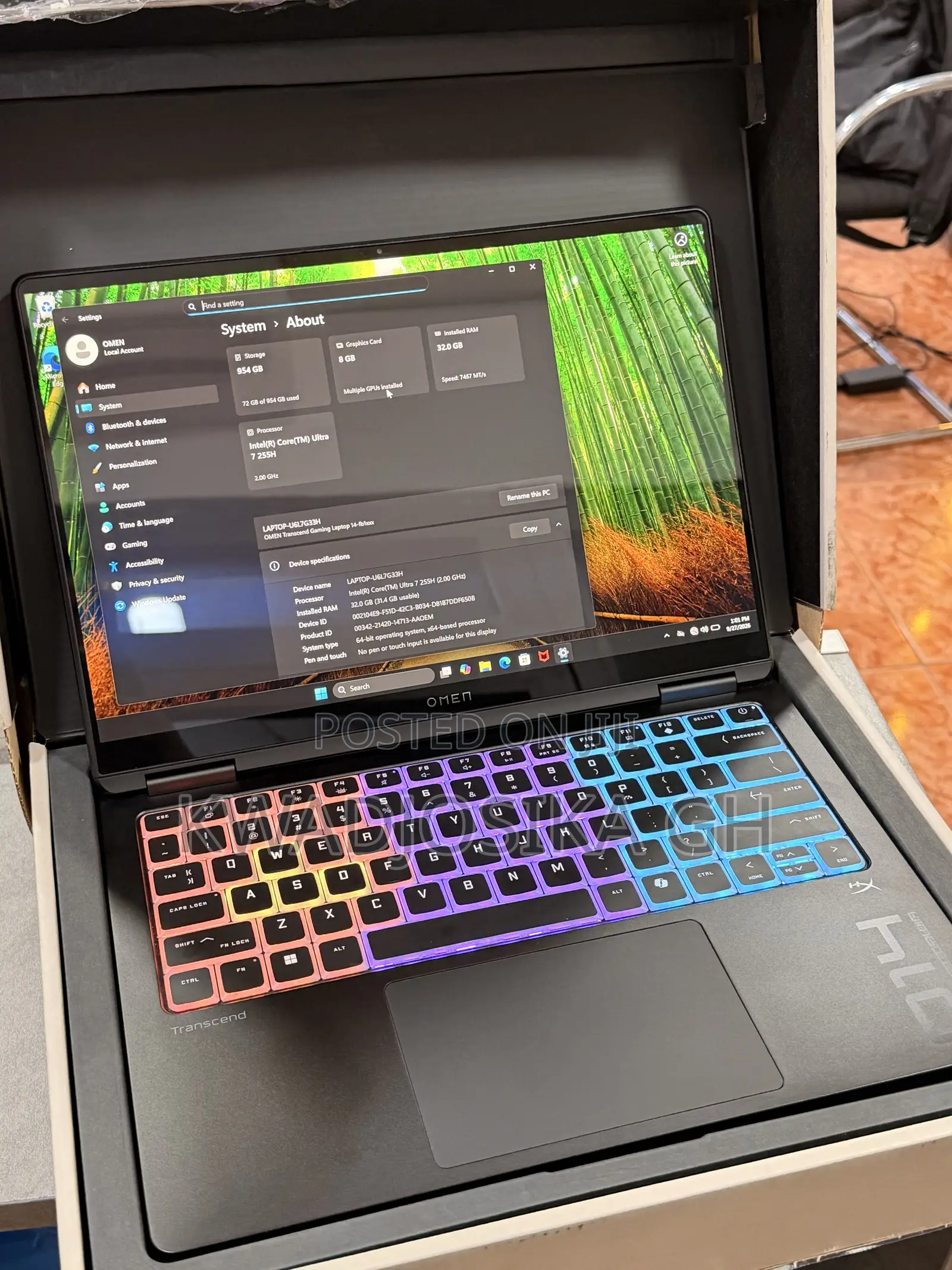 Laptop HP Omen Transcend 14-fb0023dx 32GB Intel Core Ultra 7 SSD 1T