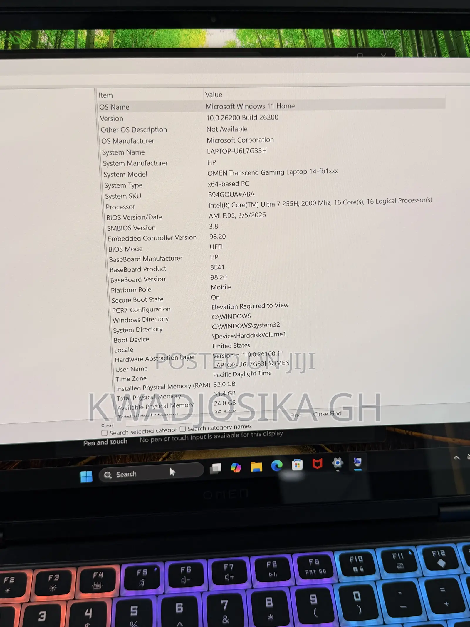 Laptop HP Omen Transcend 14-fb0023dx 32GB Intel Core Ultra 7 SSD 1T