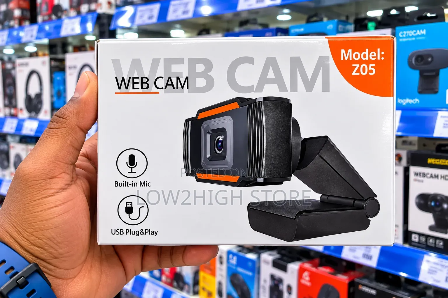 Z05 USB Webcam - 1080P Full HD, Built-in Microphone Plug-and-Play