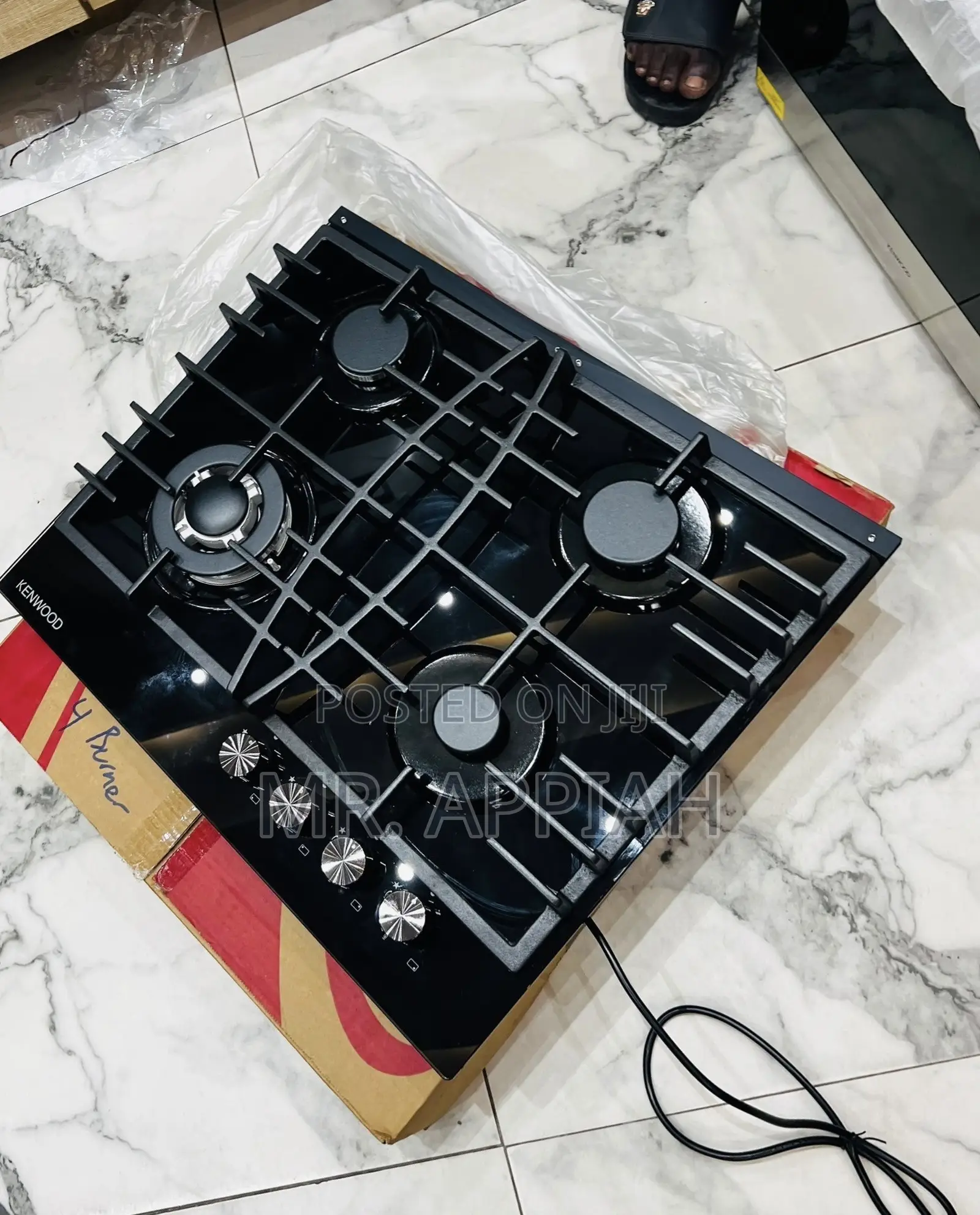 Super Classic Kenwood 60cm 4 Gas Hob(Tempered Glass) Black 