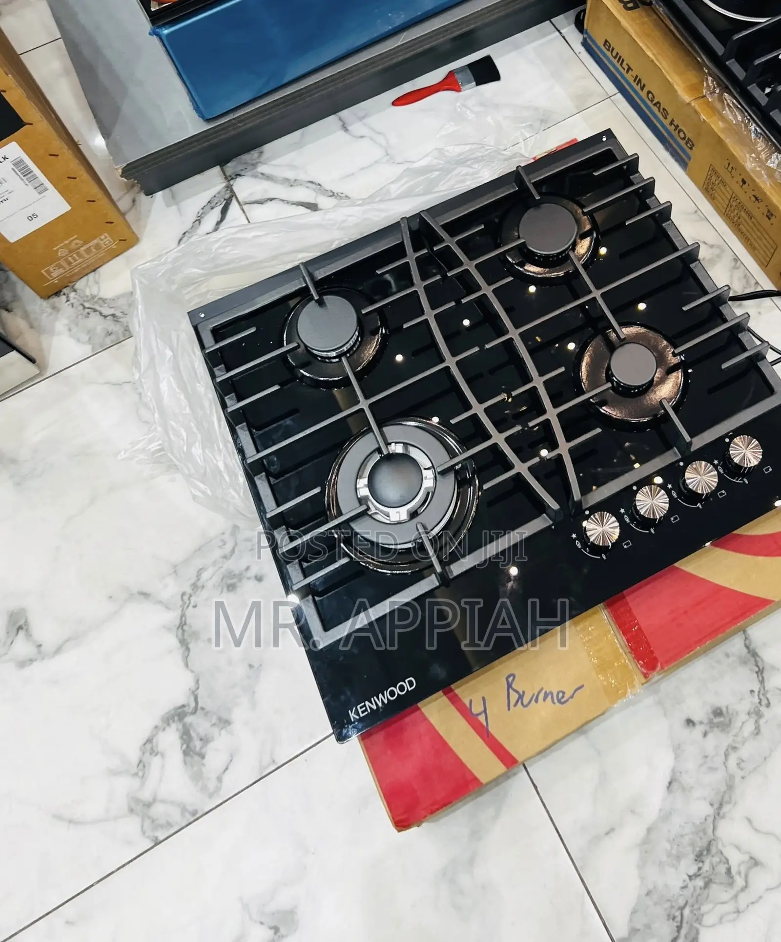 Super Classic Kenwood 60cm 4 Gas Hob(Tempered Glass) Black 