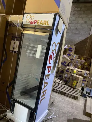 Pearl 330L Double-Door Glass Display Fridge