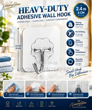 Heavy-Duty Adhesive Wall Hook(2pcs)