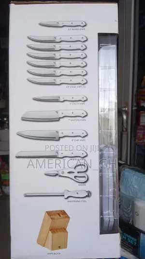 14 Pieces Sharper Image Knife Block Set(White)
