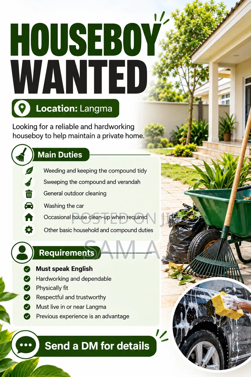 Houseboy Wanted