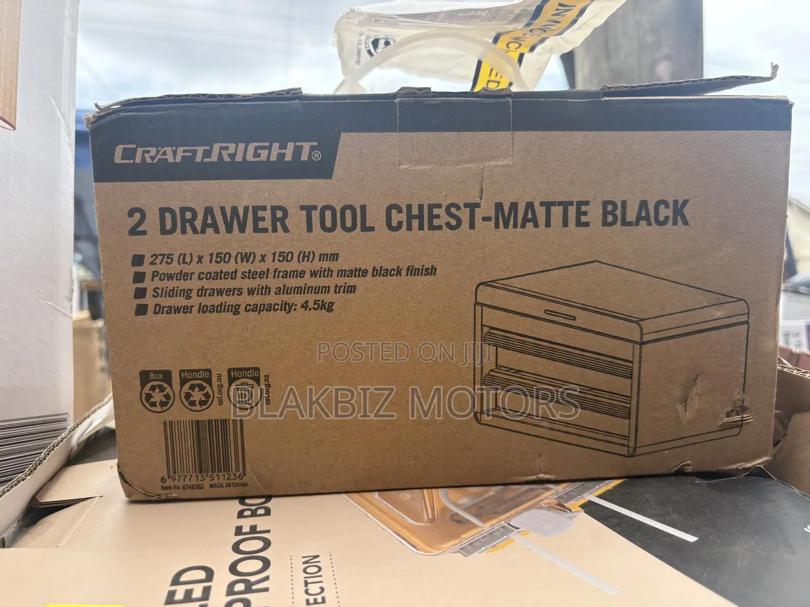 Craftright Matte Black 2 Drawer Mini Tool Chest