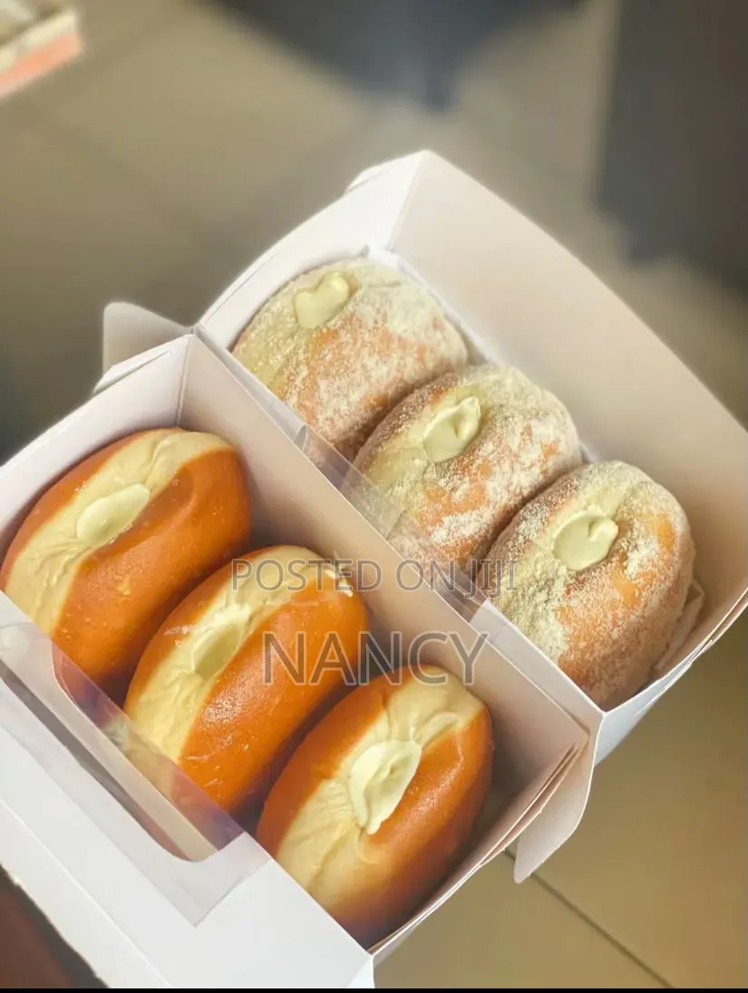 Fresh Cream Filled Donuts- Box of 3 6- Soft and Milky