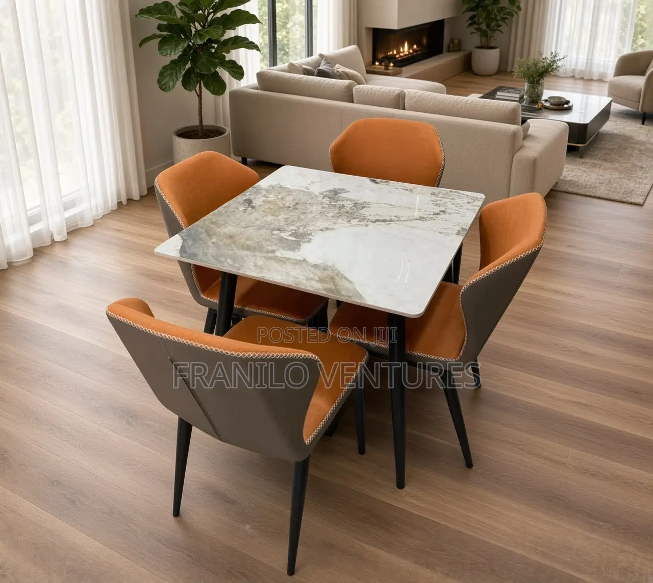 4 Seater Marble Dining Set