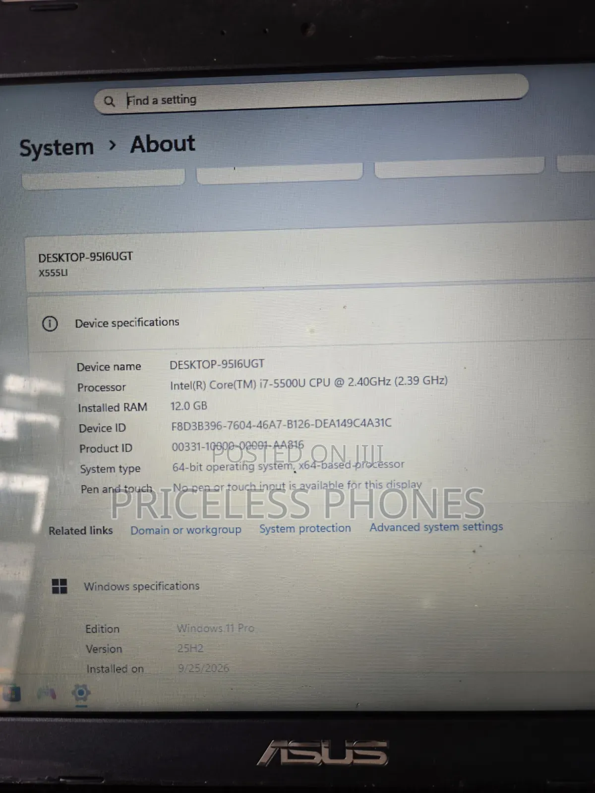 Laptop Asus X555LA 12GB Intel Core i7 SSD 256GB