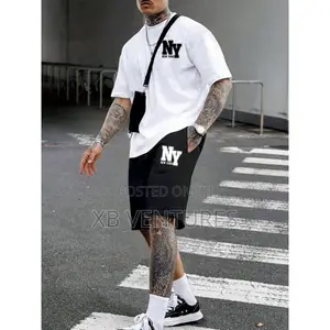Men's NY New York Print T-Shirt and Shorts Set