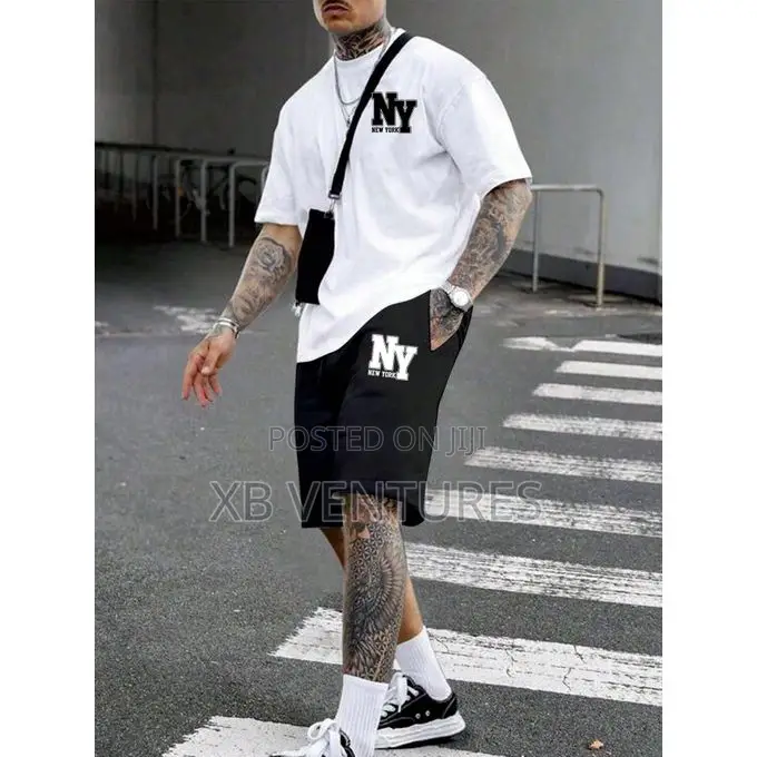 Men's NY New York Print T-Shirt and Shorts Set