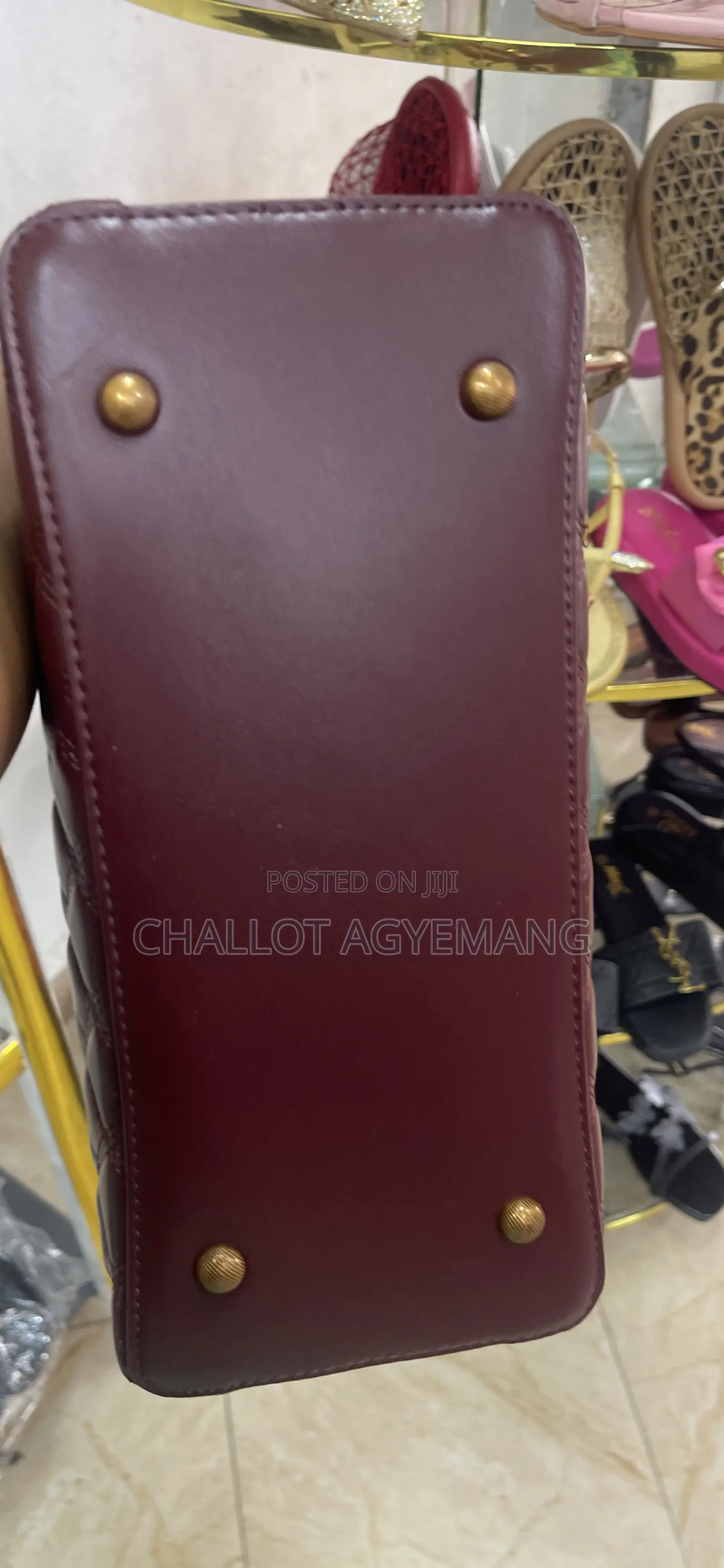 Luxury Quilted Ladies Handbag - Wine