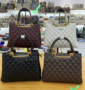Luxury Quilted Ladies Handbag - Wine