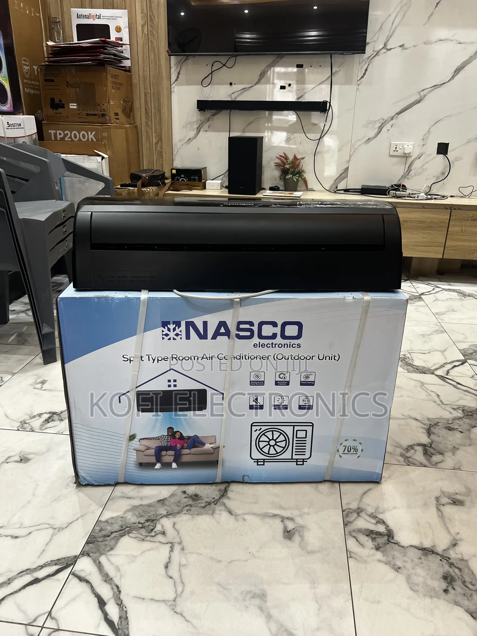Sleek Nasco Black 1.5HP Split Air Conditioner Prime AC