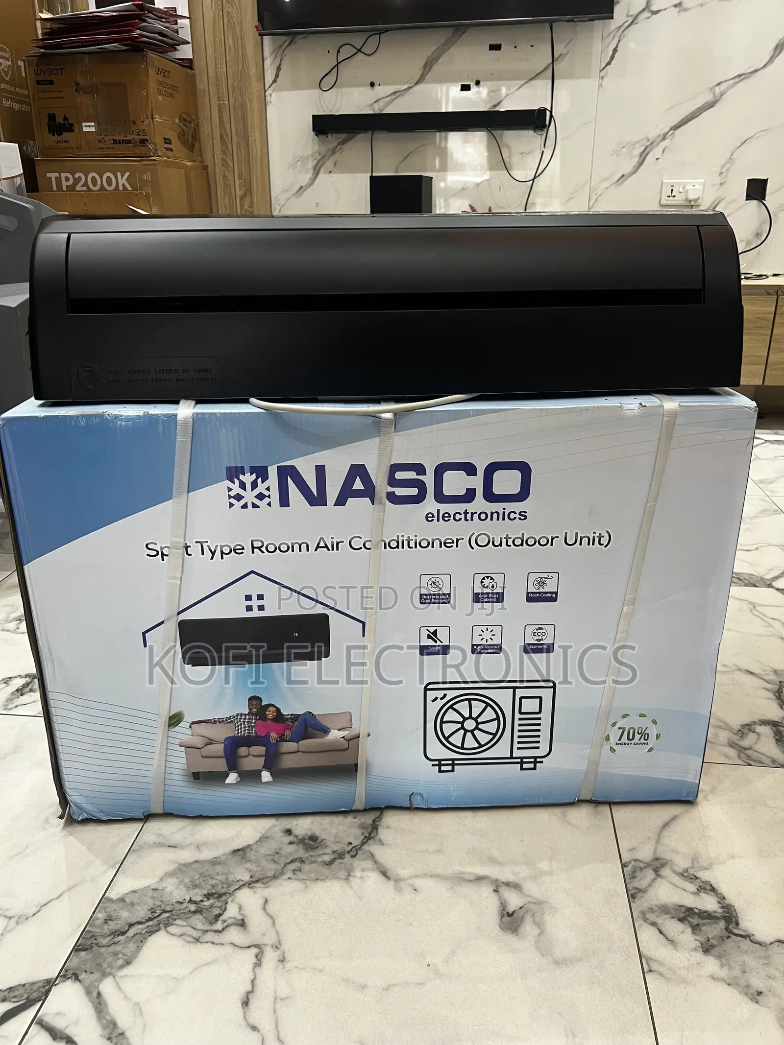 Sleek Nasco Black 1.5HP Split Air Conditioner Prime AC