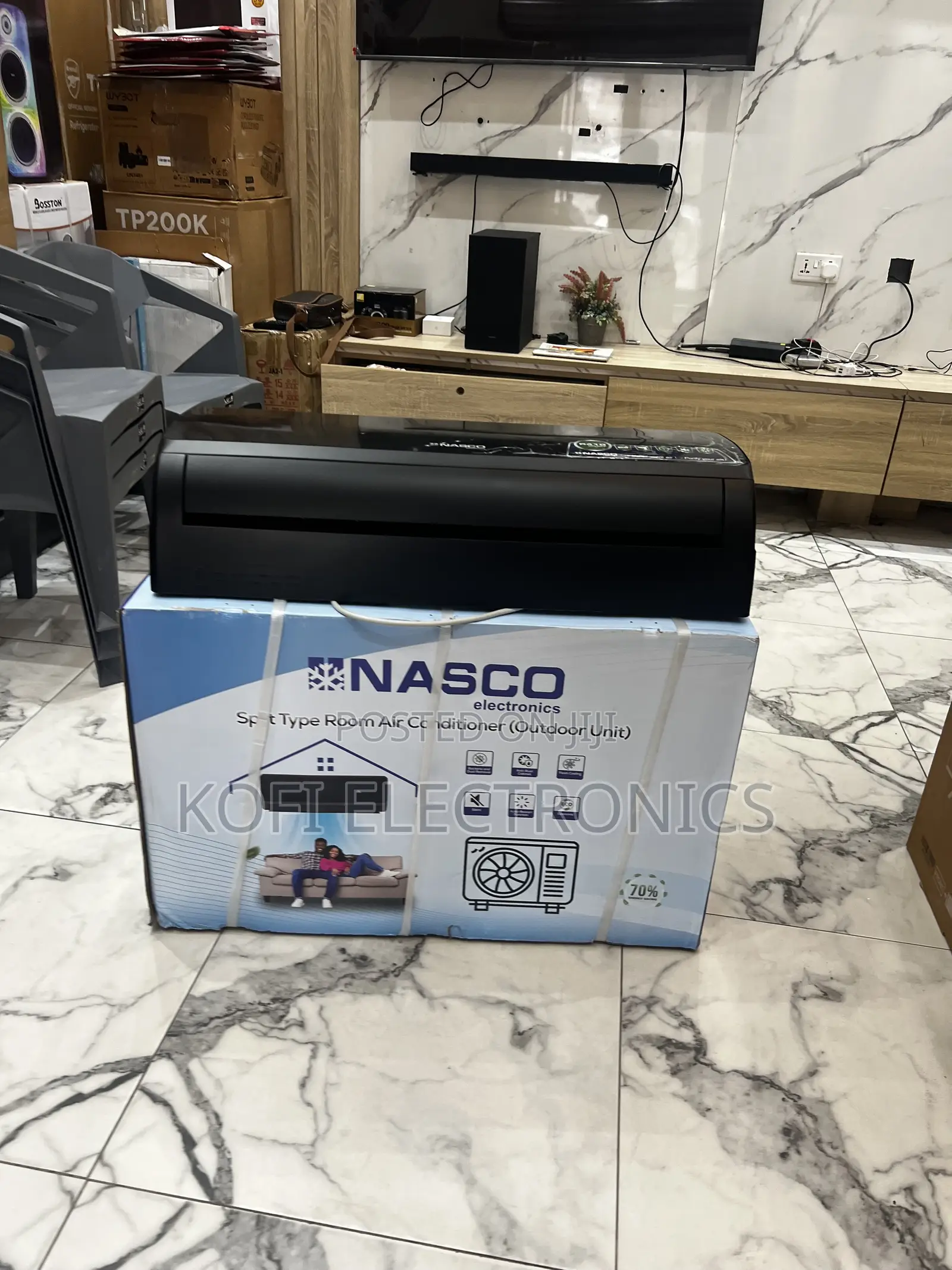 Faster Heat Exchange and Cooling Nasco Black 1.5HP Split Air Condition