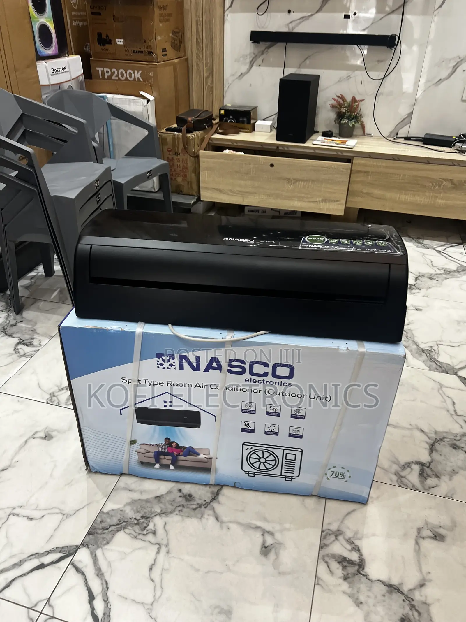 Faster Heat Exchange and Cooling Nasco Black 1.5HP Split Air Condition