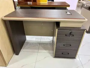 Modern Desk With Attached Drawers