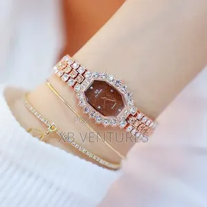 BS Bee Octagonal Dial Diamond Plated Rhinestone Bracelet Watch