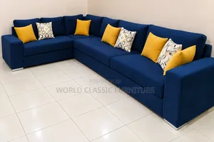 Luxury Navy Blue L-Shaped Sectional Sofa for Sale