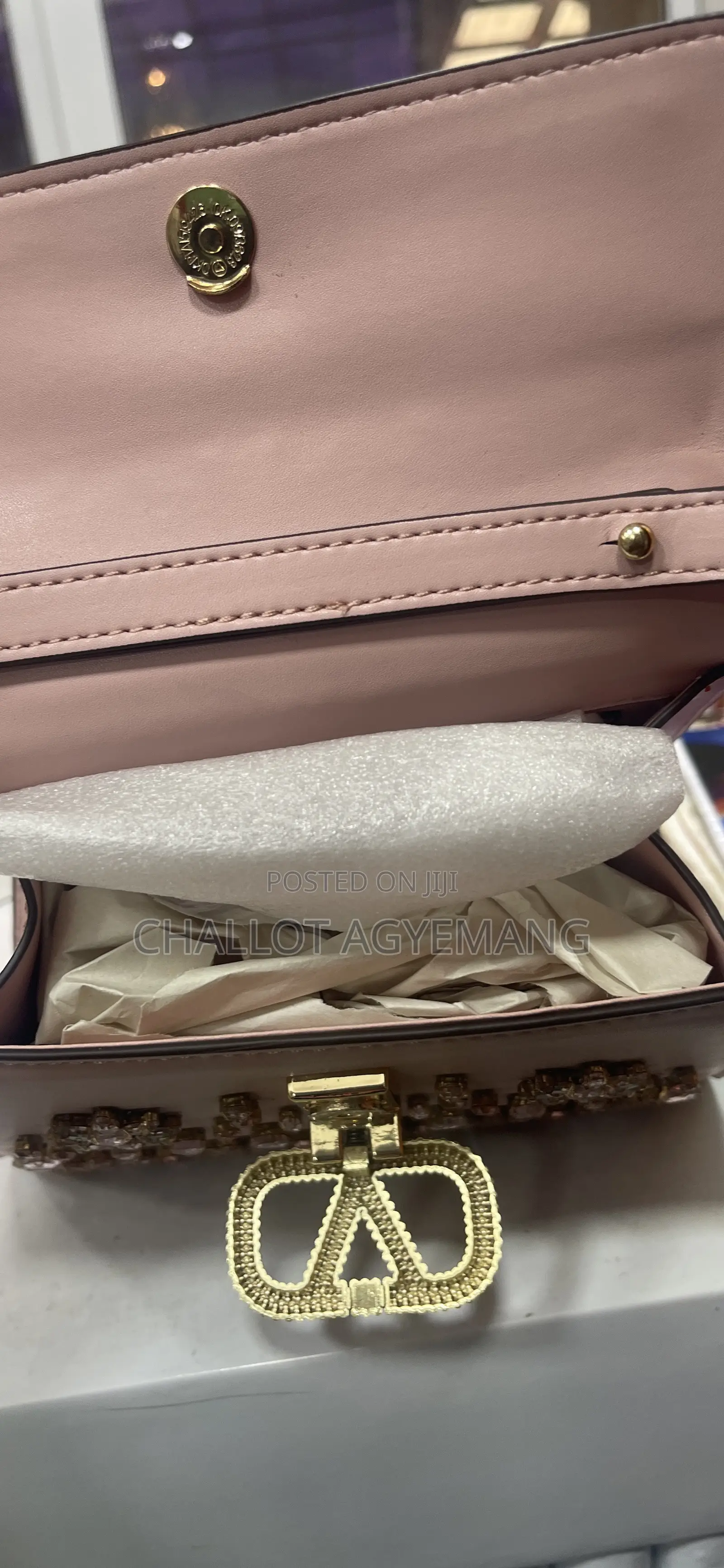 Luxury Quilted Ladies Handbag - Pink